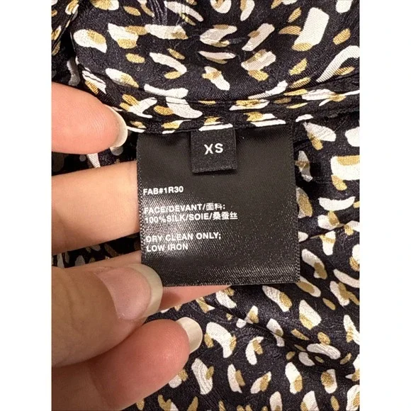 Lafayette 148 Top Womens Extra Small Abstract Button Up Comfort Casual 100% Silk - Picture 8 of 10